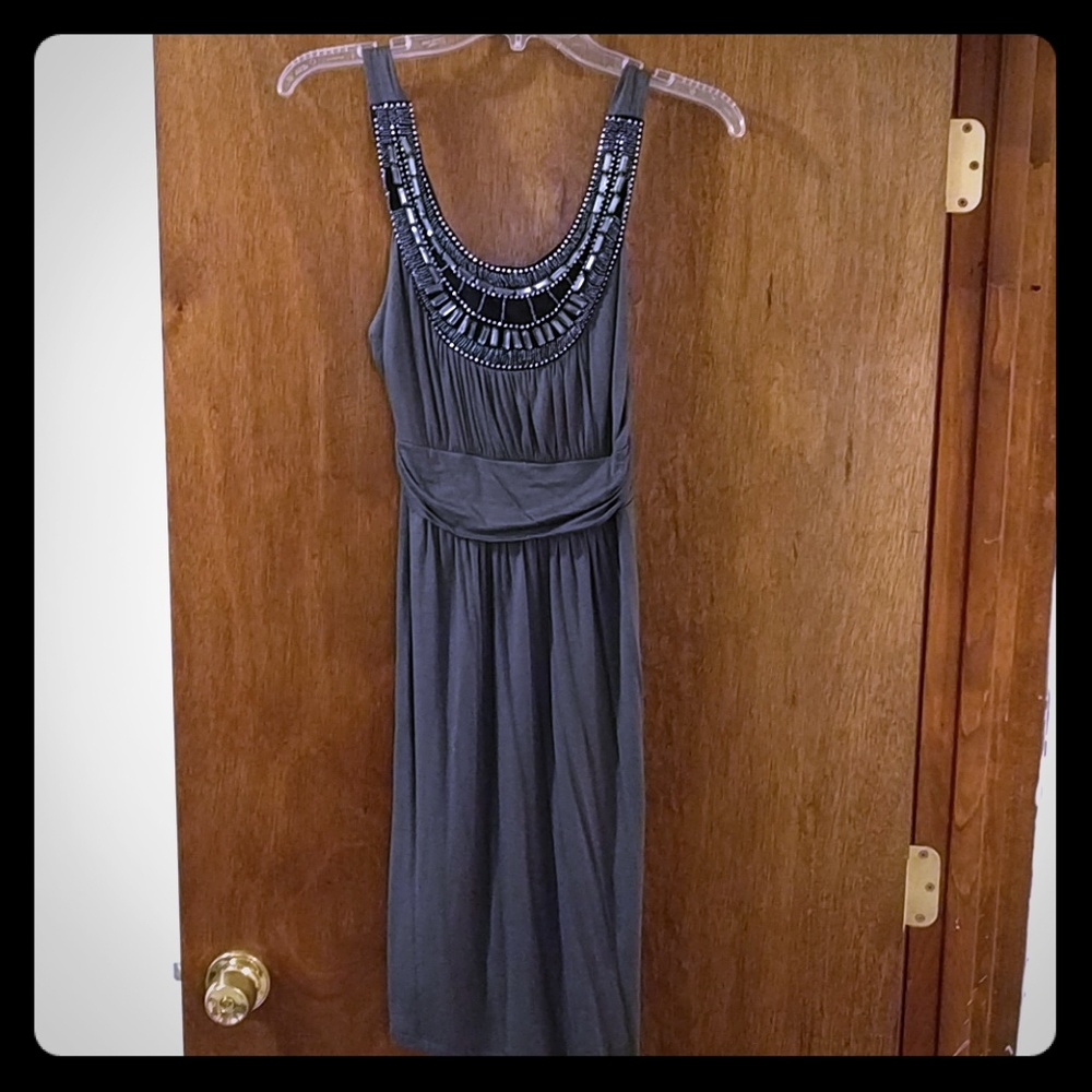 Grey jersey beaded dress size S